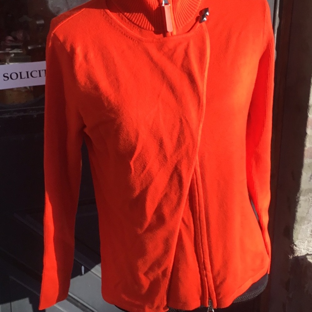 LOU LOU. Orange 🍊 lightweight sweater jacket.  L